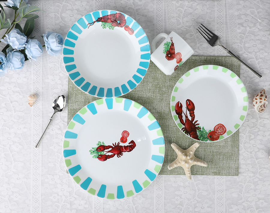 Opal factory new dinnerware set with DIY decor printing