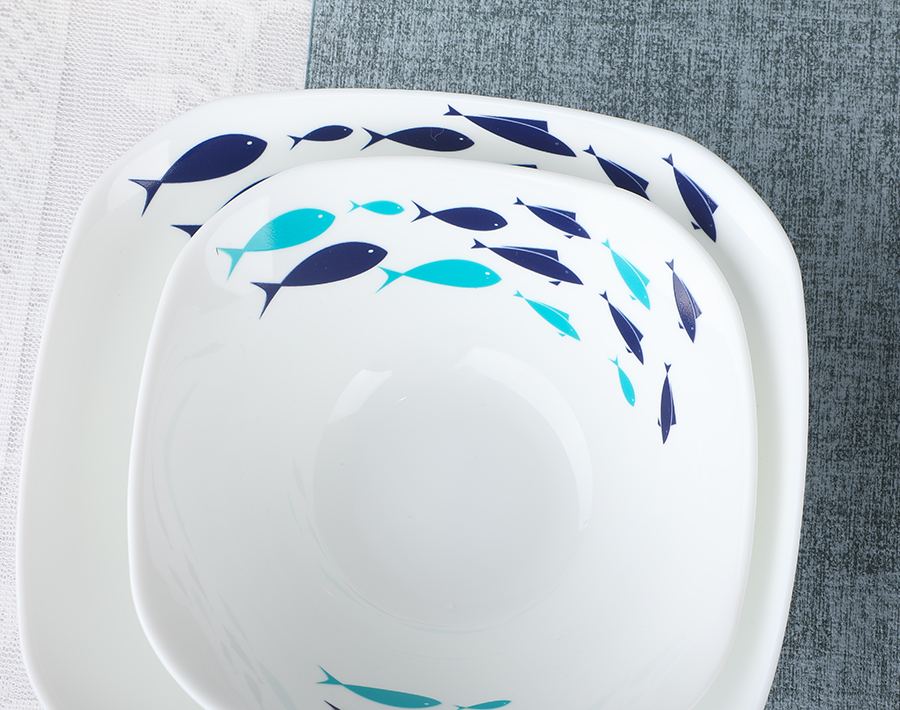 Opalware ocean series white opal dinner set 39pcs for dining