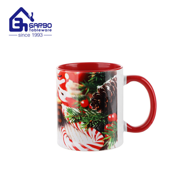 350ml ceramic water drinking mug with customized decal for wholesale