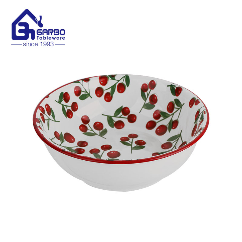 Cherry print fresh porcelain bowl big ceramic bowl set table kitchenware