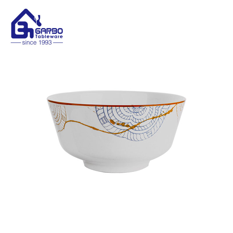 5.9 inch big cereal bowl porcelain bowl with printing design made in China