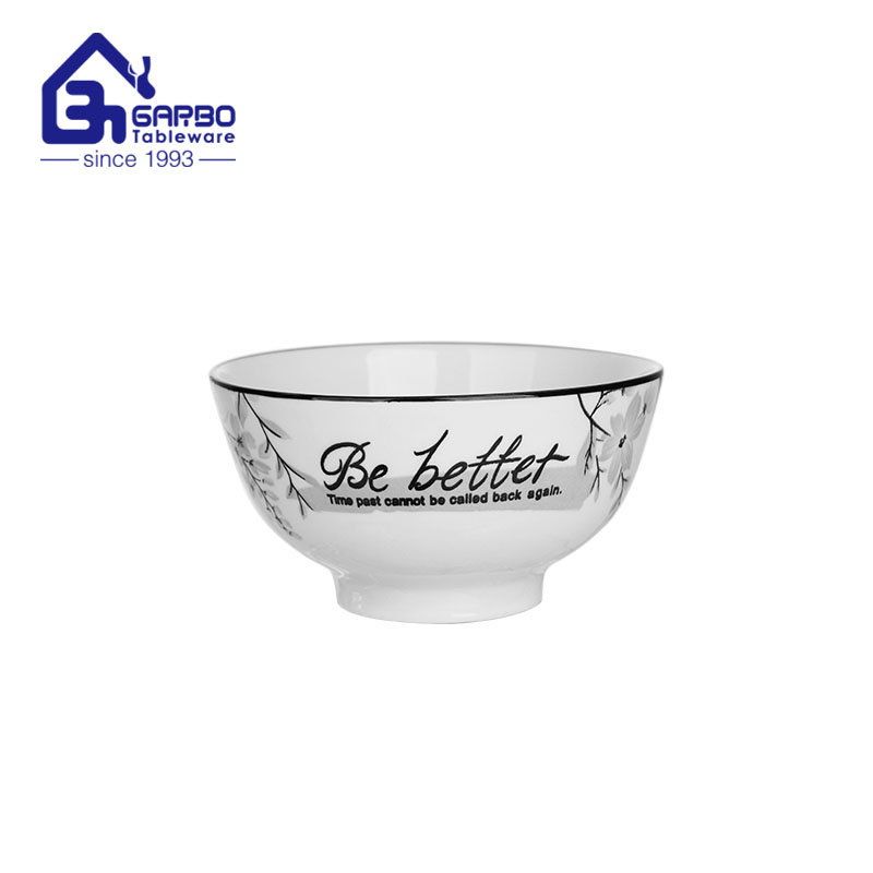 Ceramic rice bowl new decal print porcelain bowls set home kitchen dinnerware