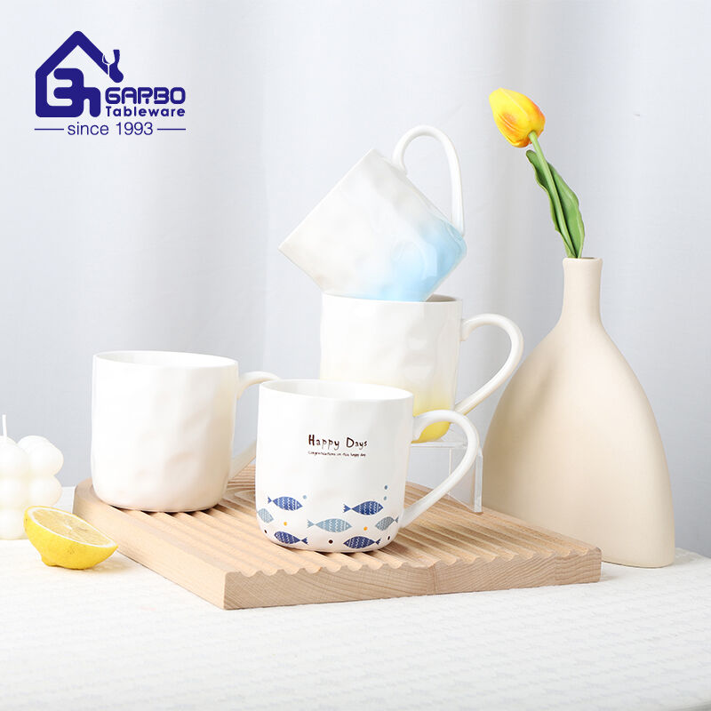 New design sublimation 380ml porcelain cup for coffee tea