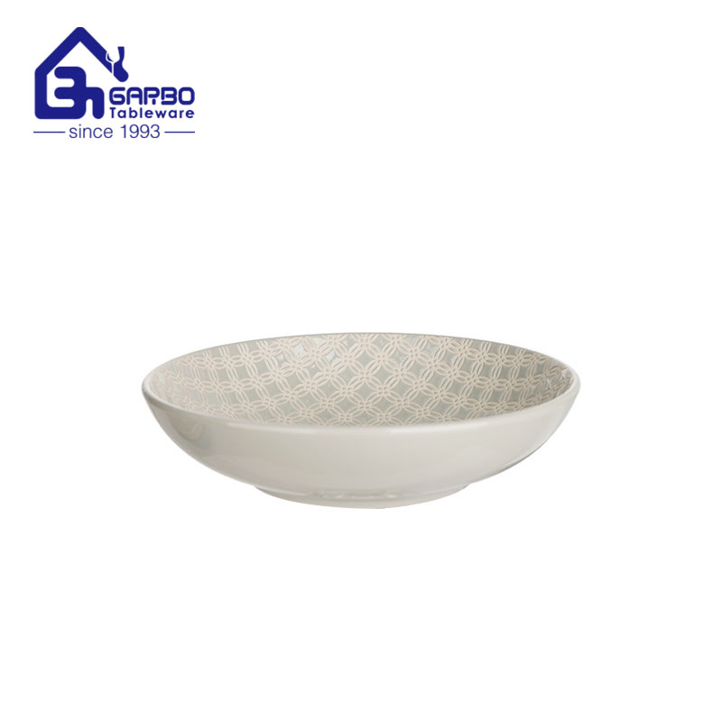 Household use 8 inch stoneware ceramic big bowl for kitchen wholesale