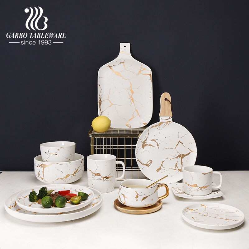 Elegant Marble Design Porcelain Tableware by Garbo International