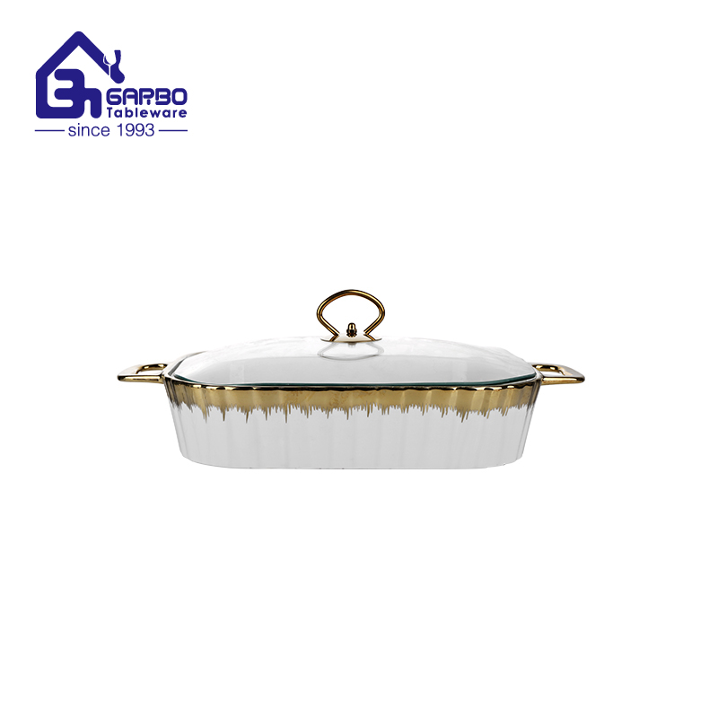 Ceramic Casserole Bake Dish with Glass Cover