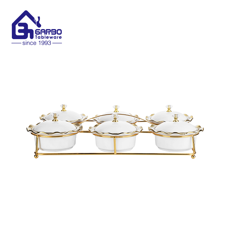 6pcs Reinforced Porcelain Bowl with rack