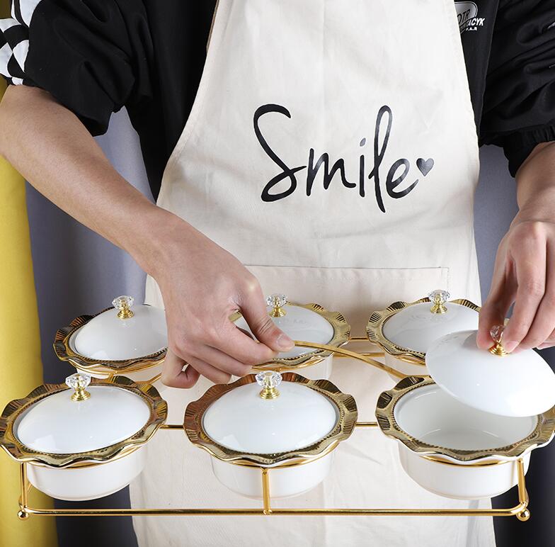 Gold-Plated Ceramic Tableware