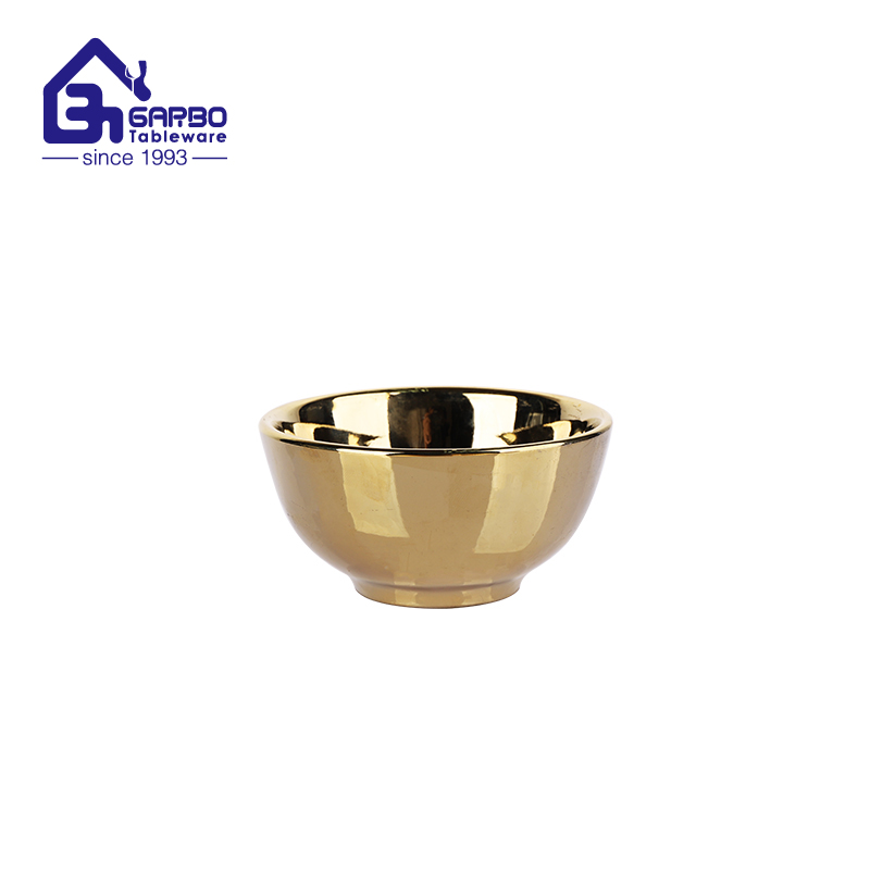 4.4 inch gold plating cereal porcelain bowl soup bowl