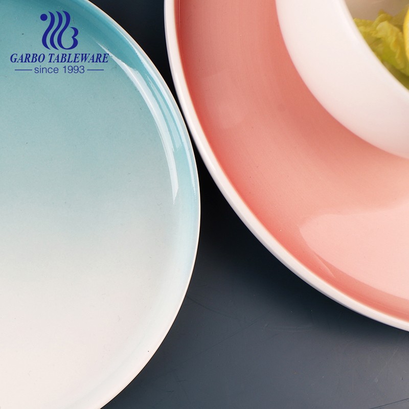 colorful porcelain dinner set