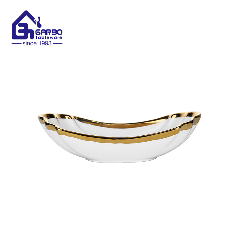 Sublimation 10inch gold rim porcelain salad bowl