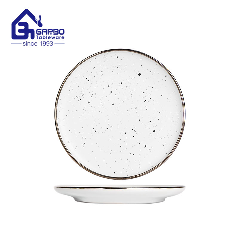 8 inch white color glazed dinner ceramic plate for pizza