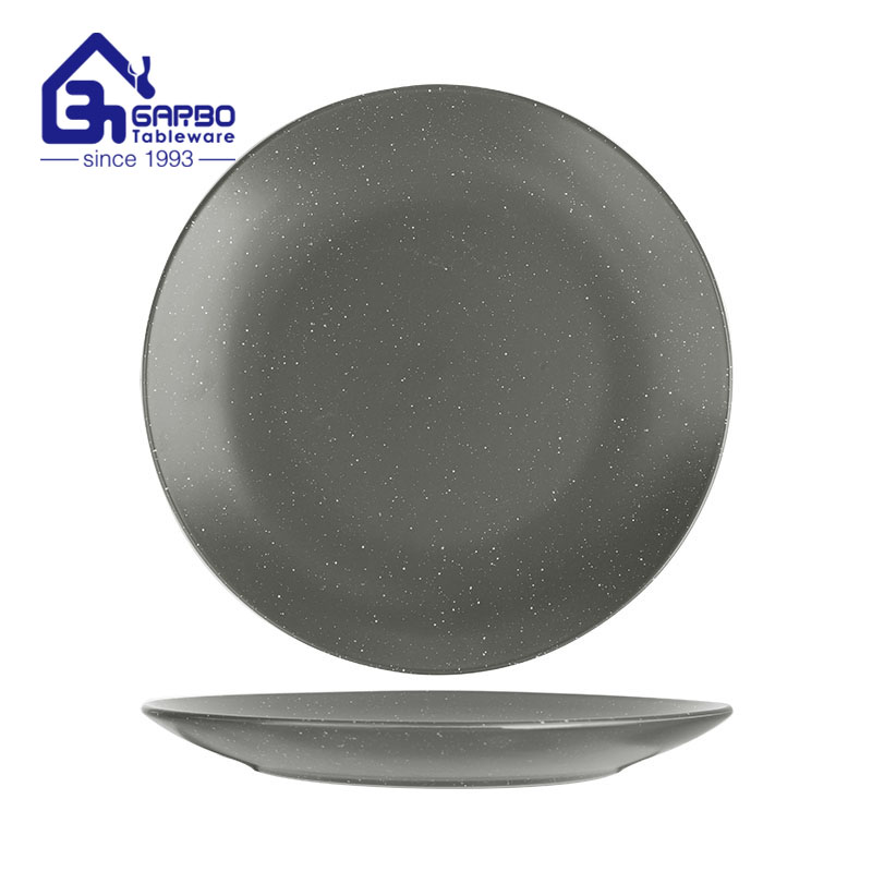 10.7 inch gray color glazed ceramic dinner plate