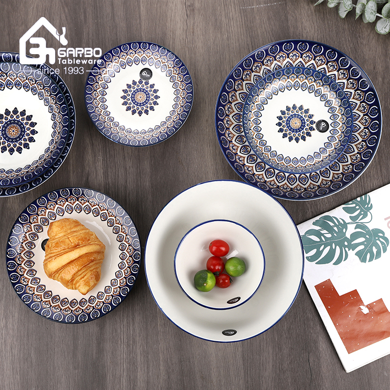 Functions of different sizes of ceramic dinnerware