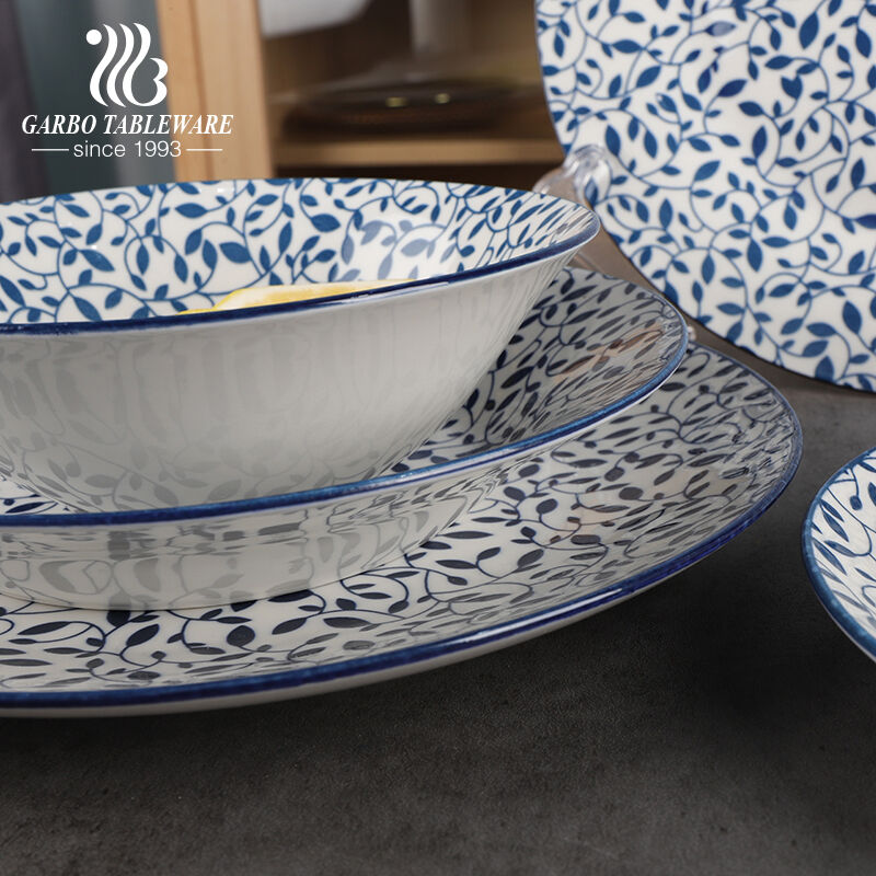 Blue Color Printing Porcelain Tableware from Garbo Tableware