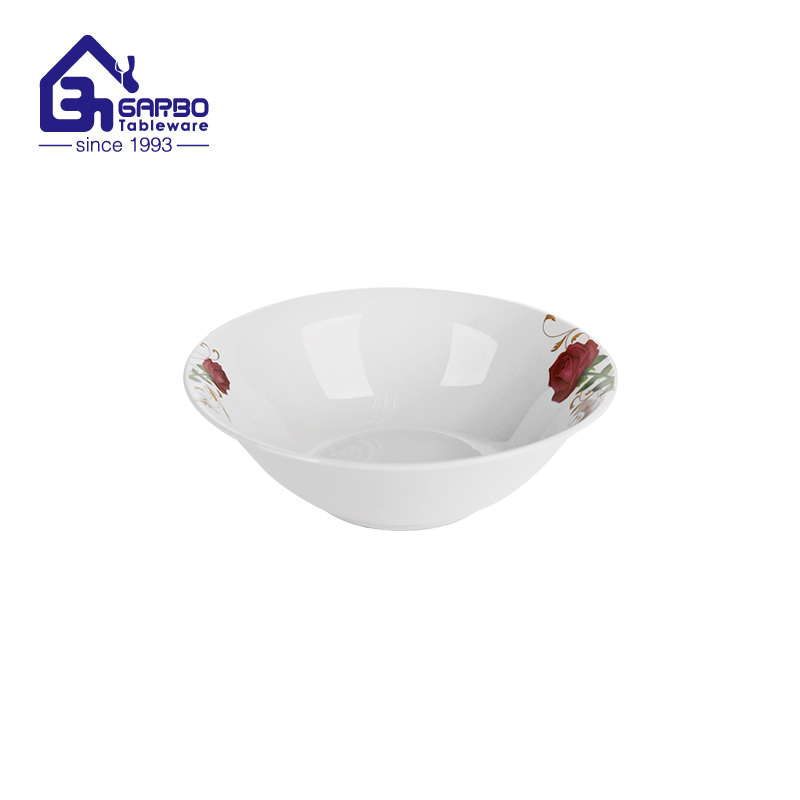 Bulk order hot sale rose collection 7 inch ceramic round salad bowl