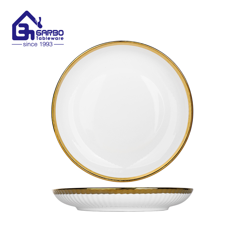 Electroplating 10 inch stoneware ceramic dinner plate