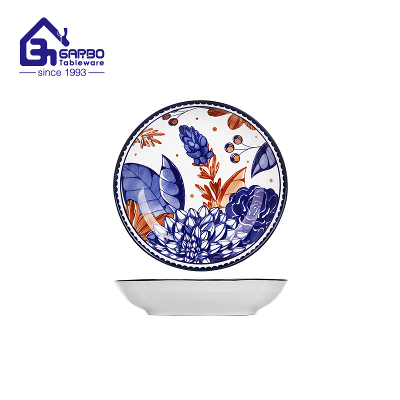 7 inch beautiful printing ceramic fruit plate 