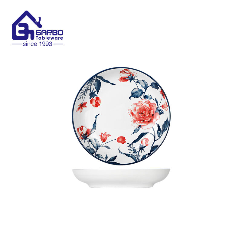 6.1 inch flower printing porcelain plate