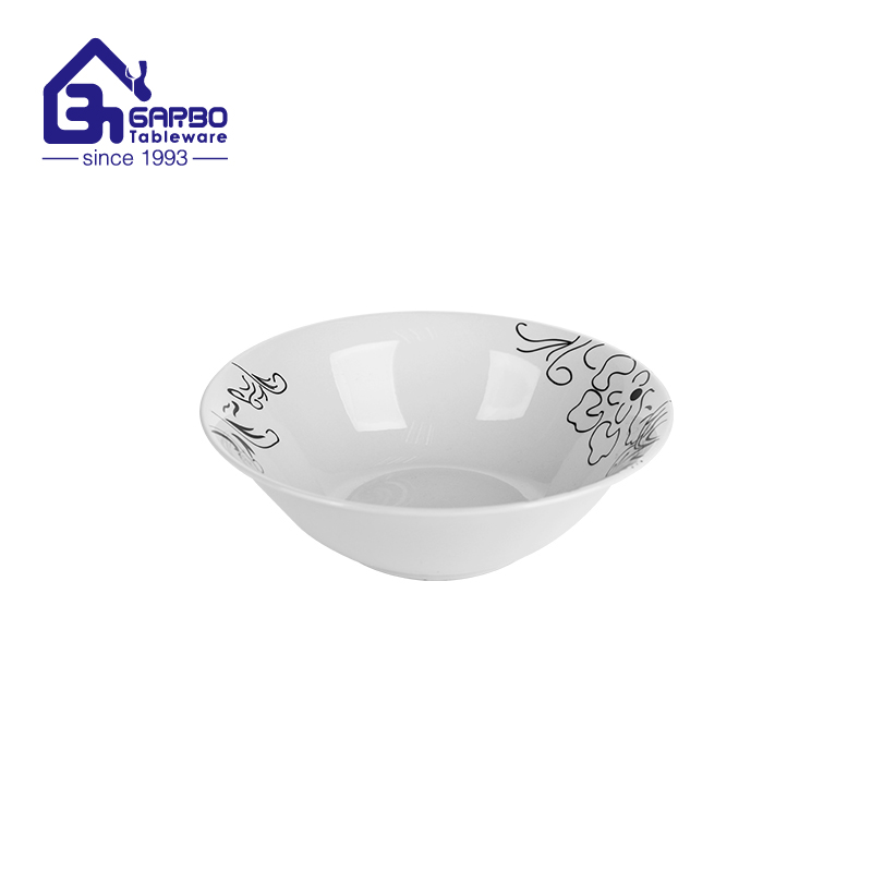 6.89 inch simple printing ceramic soup bowl 