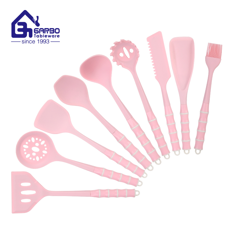 High Quality 7 Pieces Silicone Kitchen Utensils Set Pink Cake Shovel Turner Bakeware Pastry Cooking Utensils