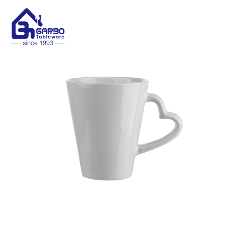 Factory wholesale yellow ceramic mug 380ml coffee tea cup with handle 