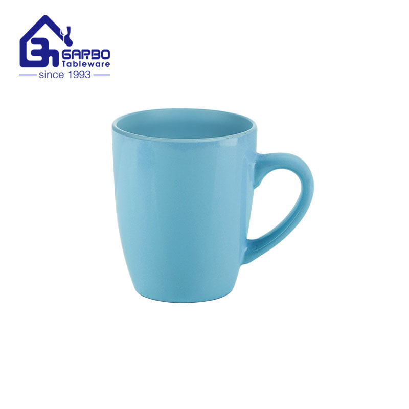 Factory wholesale yellow ceramic mug 380ml coffee tea cup with handle 