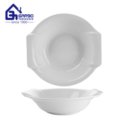 Stock white ceramic rice bowl OEM design stoneware noodle bowls set 