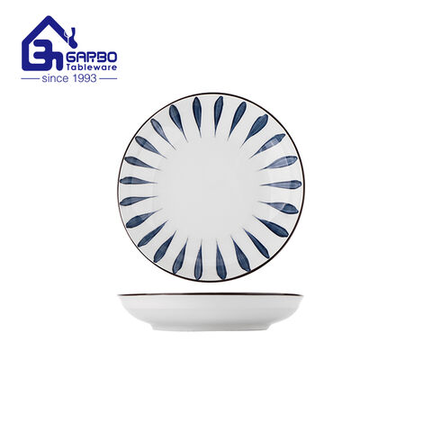 8 inch porcelain cereal plate with underglazed printing