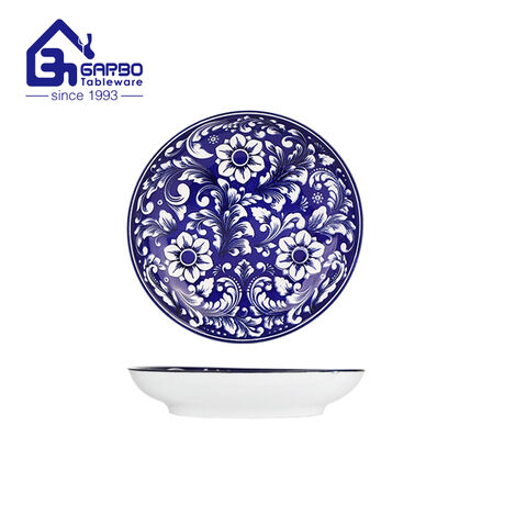 8 inch porcelain cereal plate with underglazed printing