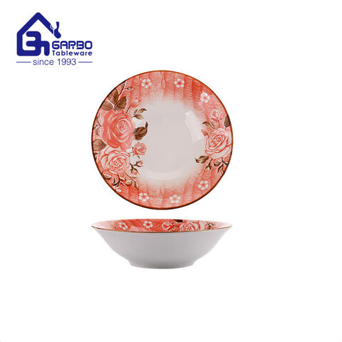 4.5inch strong ceramic bowl  stock round porcelain food bowls set clear white engraved bowl