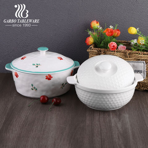 2PCS set porcelain bowl set with lid and bamboo holder