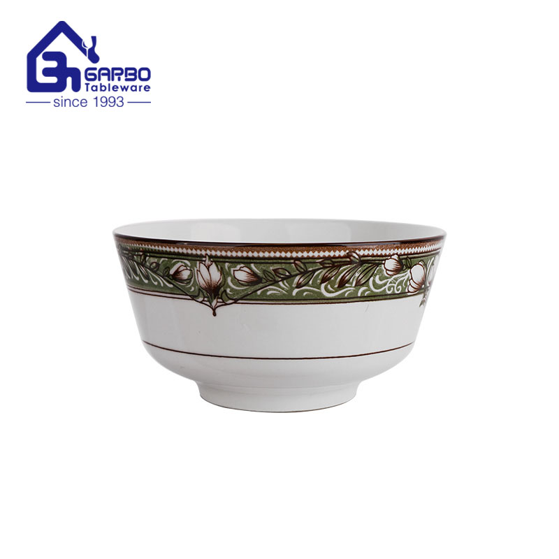 Porcelain 20oz Large Bowls 7 inch Soup Salad Bowls Glazed printing ceramic bowls  Microwave and Oven Safe 