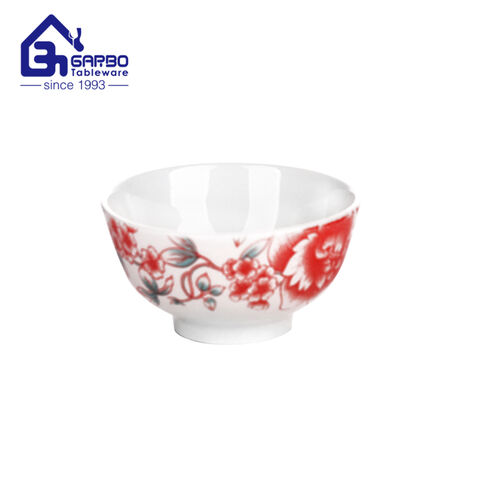 Porcelain 5 inch Rice Bowl Ceramic Soup Bowls set Microwave safe 