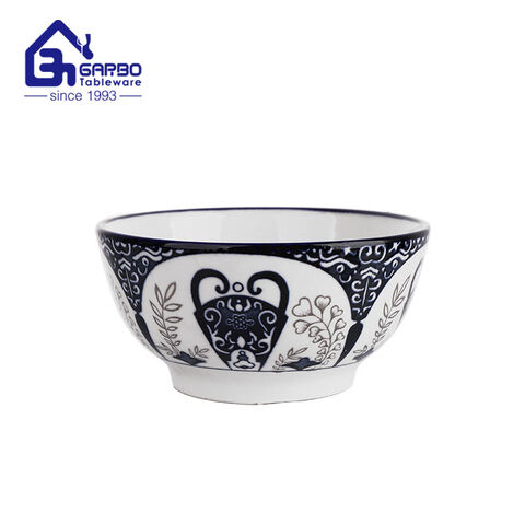 570ml porcelain bowl with underglazed decal for wholesale