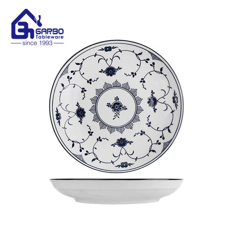 7 inch porcelain dinnerware cotton design decal deep plate 