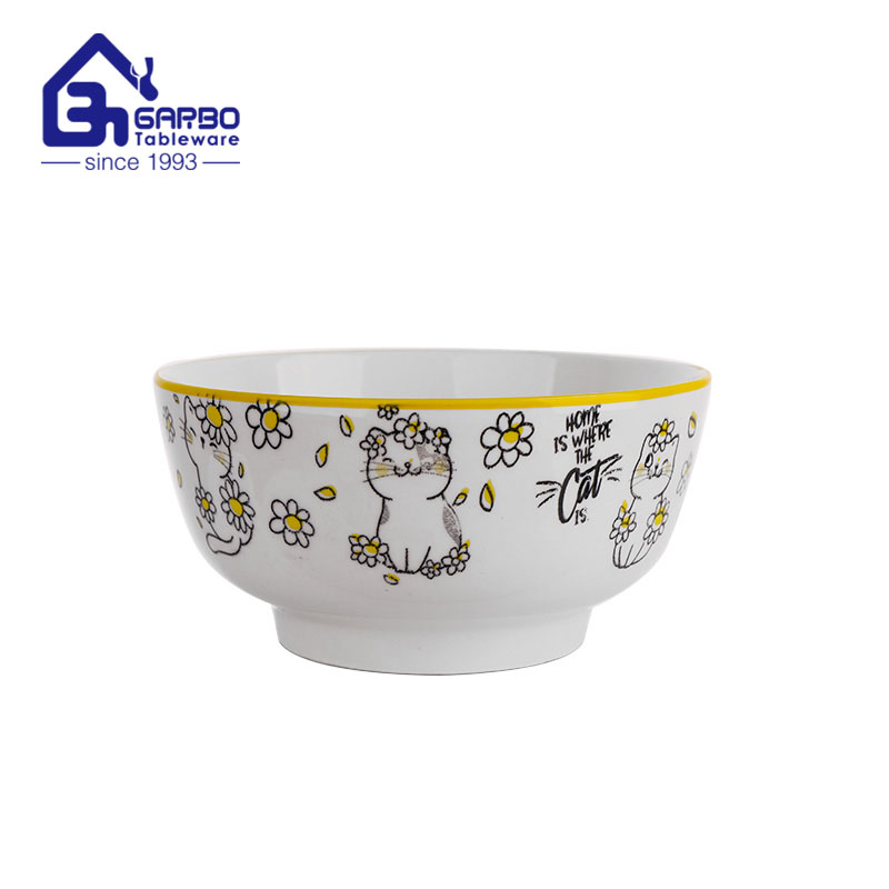 5 inch printing cereal soup porcelain bowl with home use supplier in China