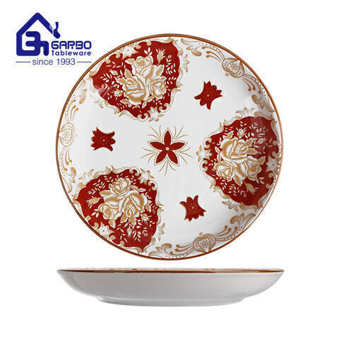 8 inch cereal porcelain plate with nice printing design factory in China