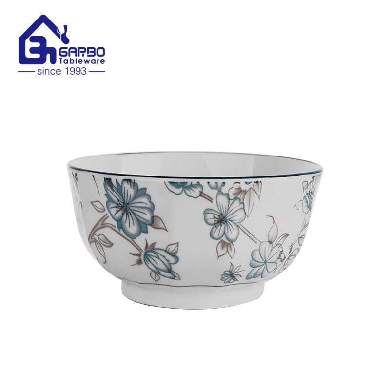 640ml cereal bowl porcelain bowl with printing design for wholesale