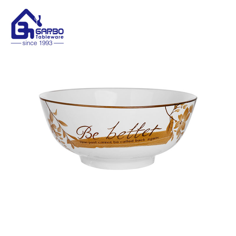 Factory wholesale 7.2 inch ceramic mixing Bowls printed flower 1000ml porcelain soup bowl