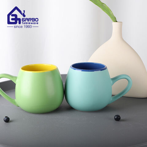 High Quality Stoneware Coffee Mug with Fancy Design and Customized Color