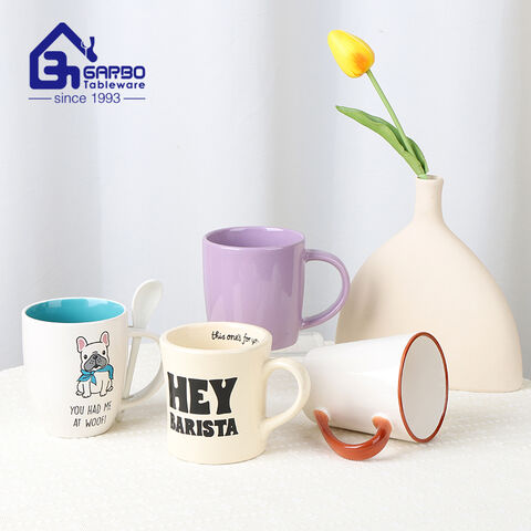 High Quality Stoneware Coffee Mug with Fancy Design and Customized Color