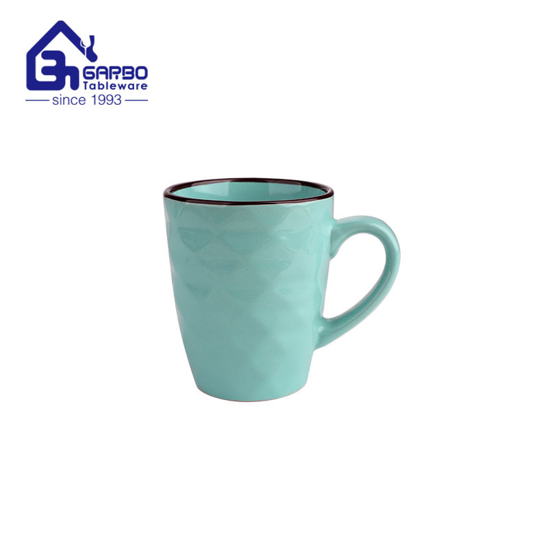 660ml big size ceramic cereal mug with light green color factory in China