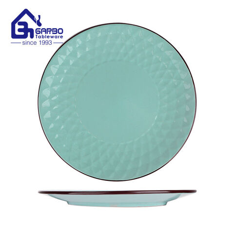 Popular 16pcs Stonware Dinner Set with Color Rim for Wholesale