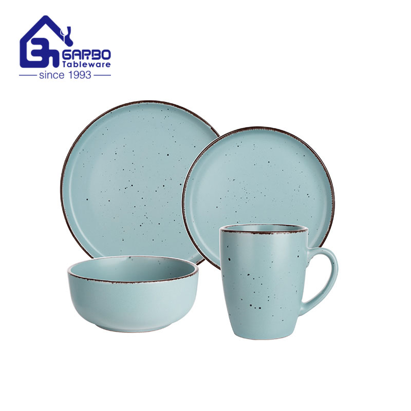 Supplier in China Khaki color-glazed 12pcs ceramic dinner set 