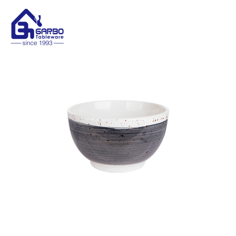 5.59 Inch Stoneware Rice Bowl with hand drawing color for sale