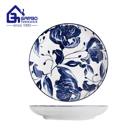 Fancy printing design 8 inch fruit plate sublimation porcelain