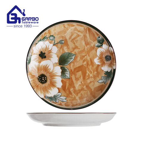 Fancy printing design 8 inch fruit plate sublimation porcelain