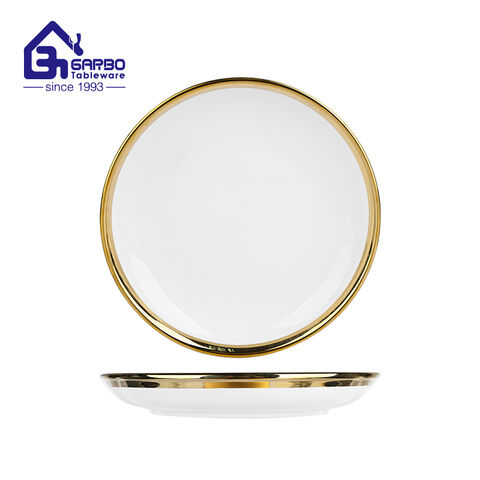 New arrival 10 inch electroplating porcelain flat plate for wholesale