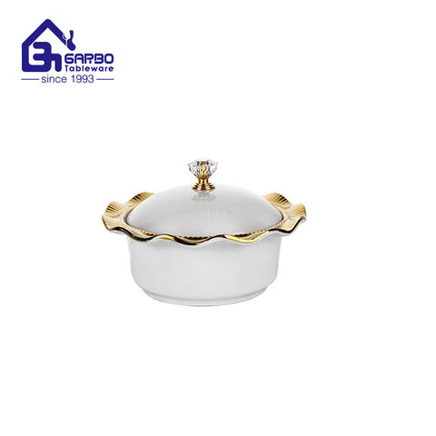 New electroplating rim 10 inch food serving bowl